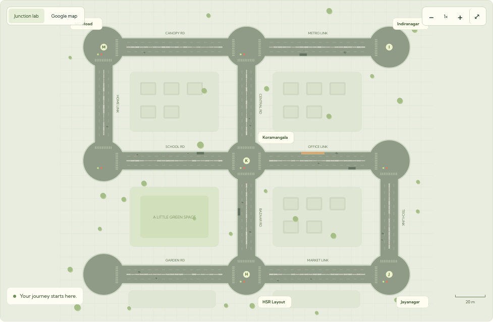 The Traffic Lab junction simulation interface